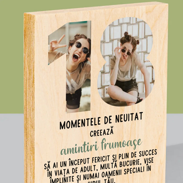 Cuvânt Din Fotografii: 18 De Ani - Imprimare Pe Lemn ( Verticală)