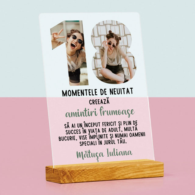 Cuvânt Din Fotografii: 18 De Ani - Imprimare Pe Sticlă Acrilică (Verticală)
