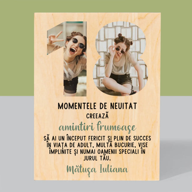 Cuvânt Din Fotografii: 18 De Ani - Imprimare Pe Lemn ( Verticală)