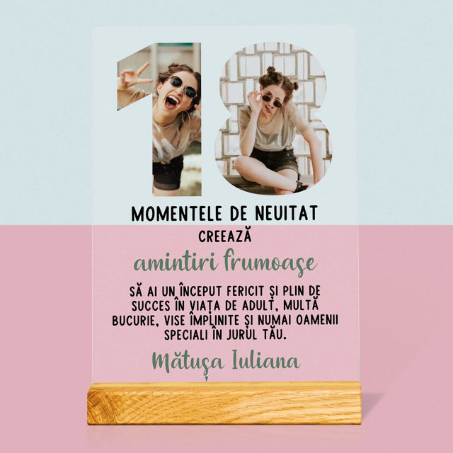 Cuvânt Din Fotografii: 18 De Ani - Imprimare Pe Sticlă Acrilică (Verticală)