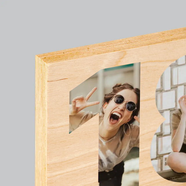 Cuvânt Din Fotografii: 18 De Ani - Imprimare Pe Lemn ( Verticală)