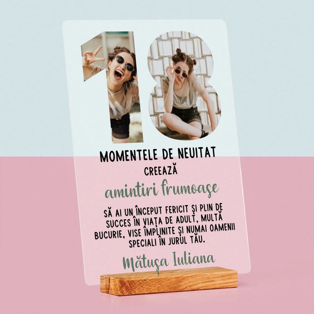 Cuvânt Din Fotografii: 18 De Ani - Imprimare Pe Sticlă Acrilică (Verticală)