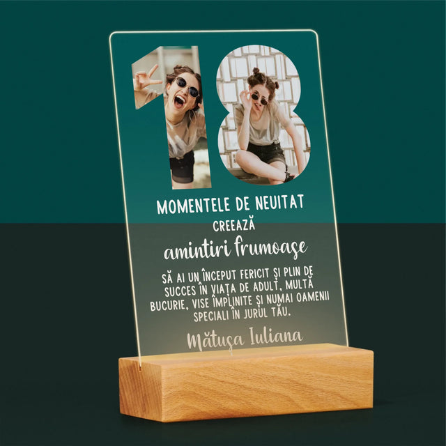 Cuvânt Din Fotografii: 18 De Ani - Imprimare Pe Sticlă Acrilică (Verticală)