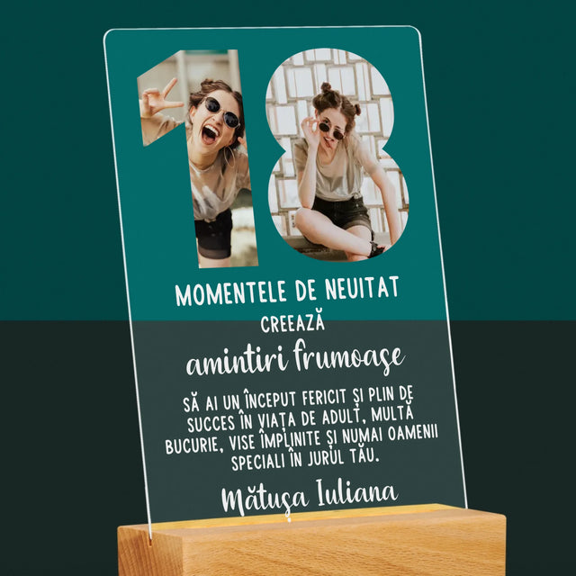 Cuvânt Din Fotografii: 18 De Ani - Imprimare Pe Sticlă Acrilică (Verticală)
