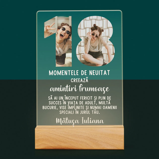Cuvânt Din Fotografii: 18 De Ani - Imprimare Pe Sticlă Acrilică (Verticală)