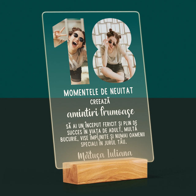 Cuvânt Din Fotografii: 18 De Ani - Imprimare Pe Sticlă Acrilică (Verticală)