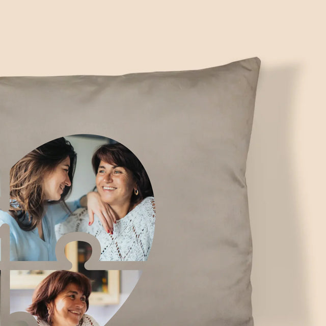 Colaj De Fotografii: Inimă Puzzle Pentru Mama - Pernă (Cu Fotografie)