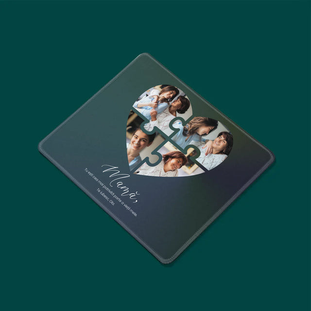 Colaj De Fotografii: Inimă Puzzle Pentru Mama - Mouse Pad