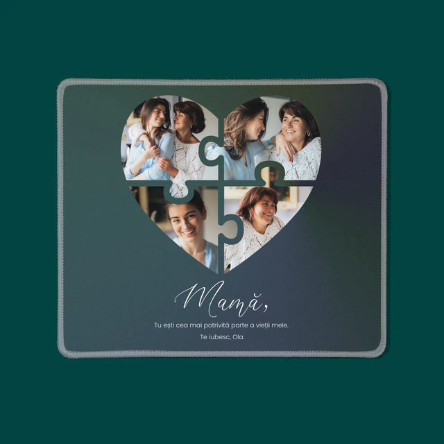 Colaj De Fotografii: Inimă Puzzle Pentru Mama - Mouse Pad