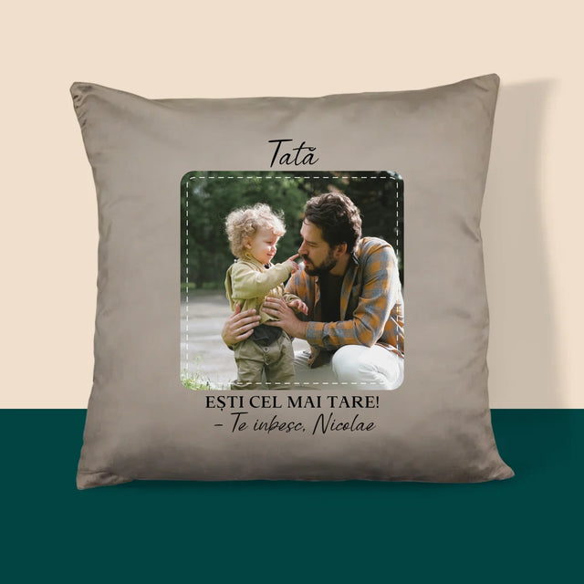 Fotografie Si Semnătură: Cel Mai Minunat Tată - Pernă (Cu Fotografie)