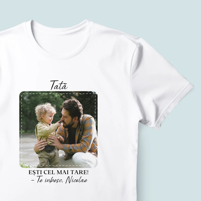 Fotografie Si Semnătură: Cel Mai Minunat Tată - Tricou Pentru Bărbați