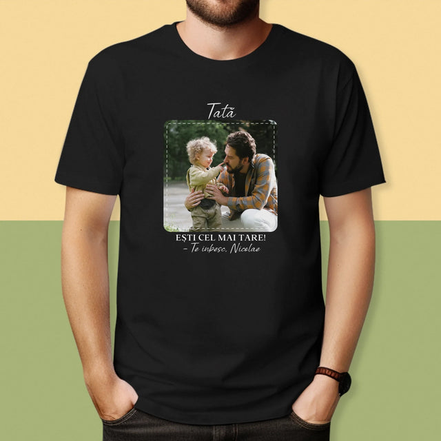 Fotografie Si Semnătură: Cel Mai Minunat Tată - Tricou Pentru Bărbați