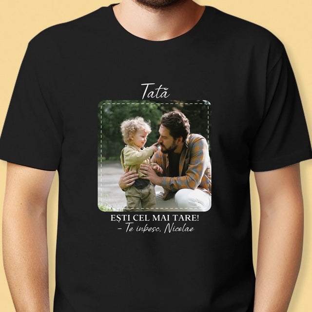 Fotografie Si Semnătură: Cel Mai Minunat Tată - Tricou Pentru Bărbați