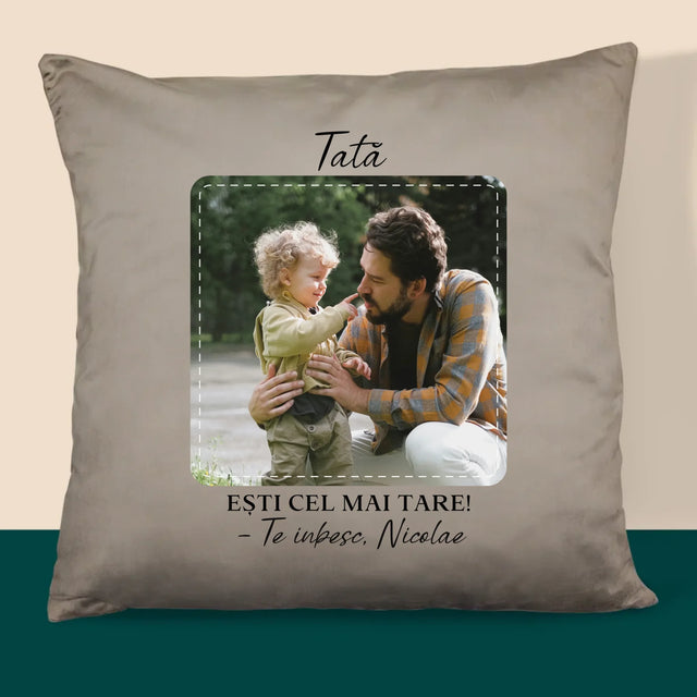 Fotografie Si Semnătură: Cel Mai Minunat Tată - Pernă (Cu Fotografie)