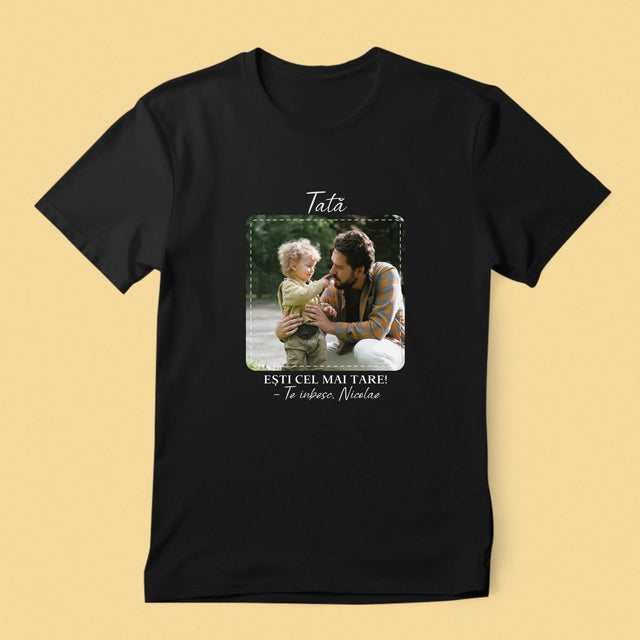 Fotografie Si Semnătură: Cel Mai Minunat Tată - Tricou Pentru Bărbați
