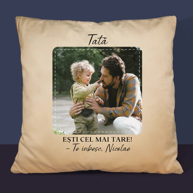 Fotografie Si Semnătură: Cel Mai Minunat Tată - Pernă (Cu Fotografie)