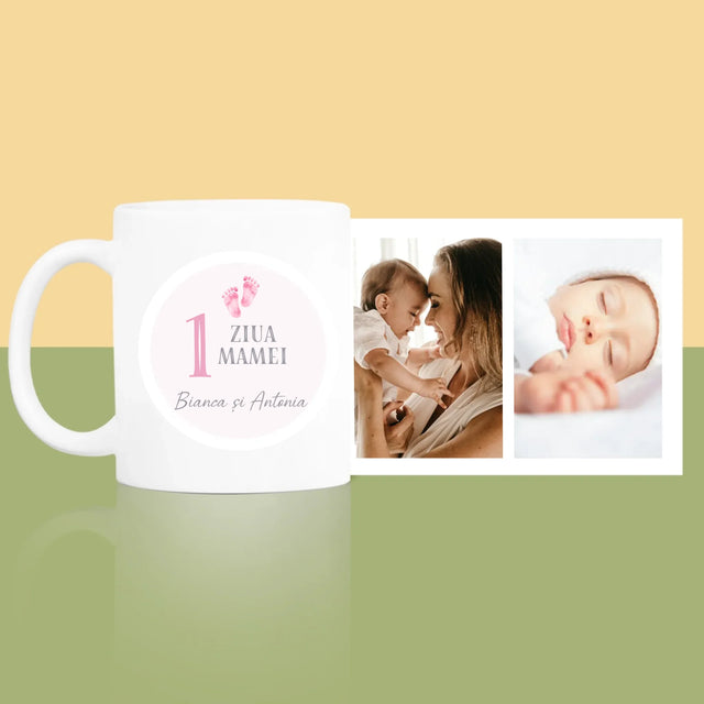 Colaj De Fotografii: Prima Zi A Mamei - Cană