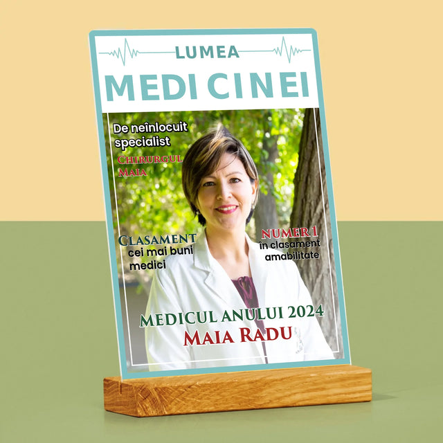 Copertă Derevistă: Lumea Medicinei - Imprimare Pe Sticlă Acrilică (Verticală)