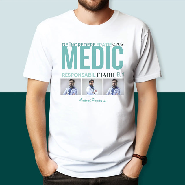 Colaj De Fotografii: Caracteristicile Medicului - Tricou Pentru Bărbați