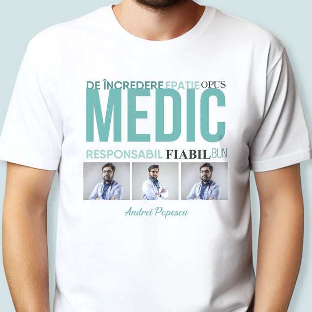 Colaj De Fotografii: Caracteristicile Medicului - Tricou Pentru Bărbați