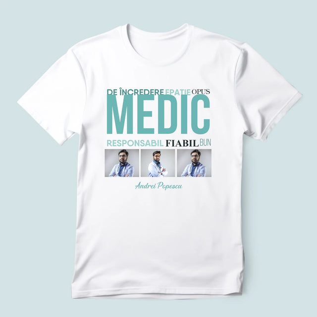 Colaj De Fotografii: Caracteristicile Medicului - Tricou Pentru Bărbați
