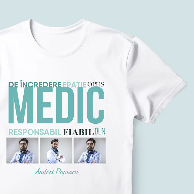 Colaj De Fotografii: Caracteristicile Medicului - Tricou Pentru Bărbați