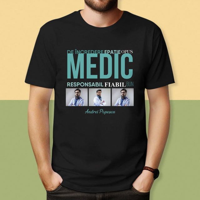 Colaj De Fotografii: Caracteristicile Medicului - Tricou Pentru Bărbați