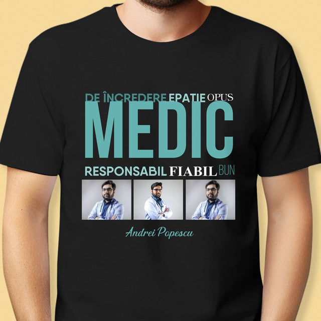 Colaj De Fotografii: Caracteristicile Medicului - Tricou Pentru Bărbați