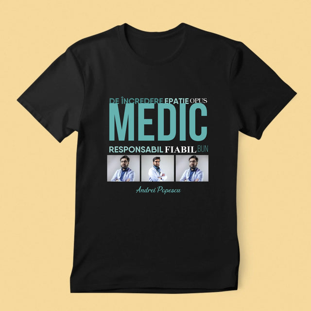Colaj De Fotografii: Caracteristicile Medicului - Tricou Pentru Bărbați