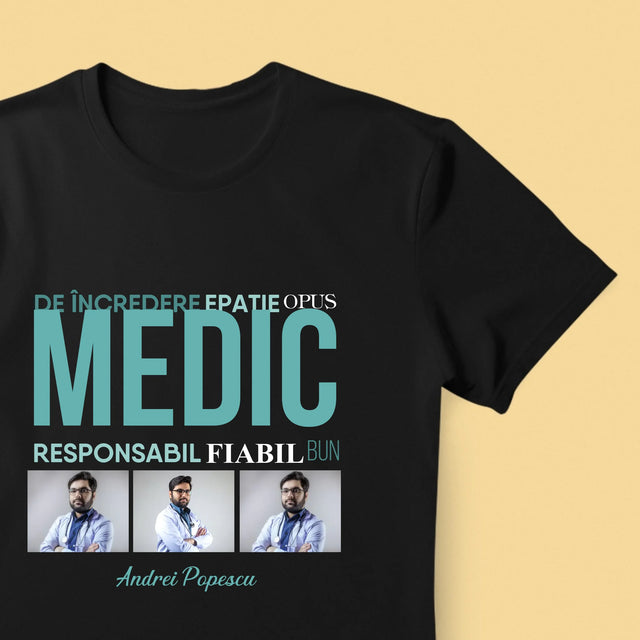 Colaj De Fotografii: Caracteristicile Medicului - Tricou Pentru Bărbați