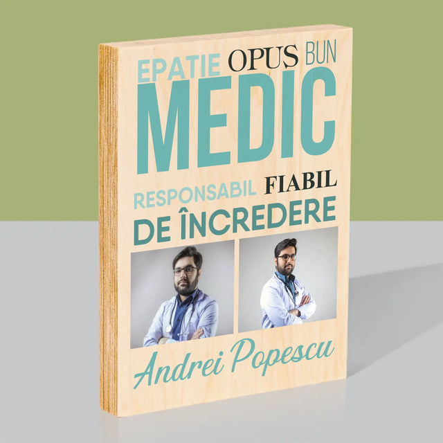 Colaj De Fotografii: Caracteristicile Medicului - Imprimare Pe Lemn ( Verticală)
