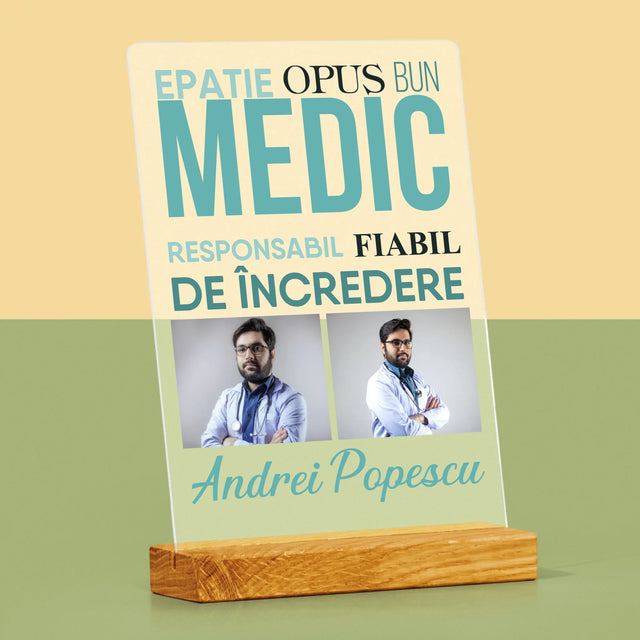 Colaj De Fotografii: Caracteristicile Medicului - Imprimare Pe Sticlă Acrilică (Verticală)