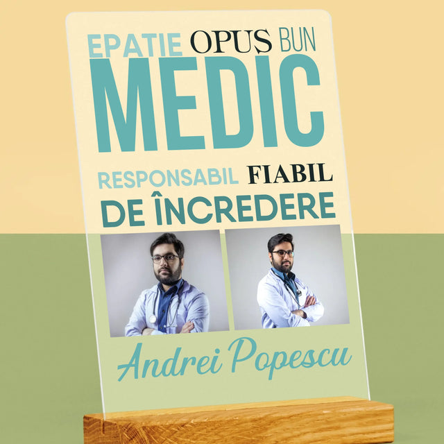 Colaj De Fotografii: Caracteristicile Medicului - Imprimare Pe Sticlă Acrilică (Verticală)