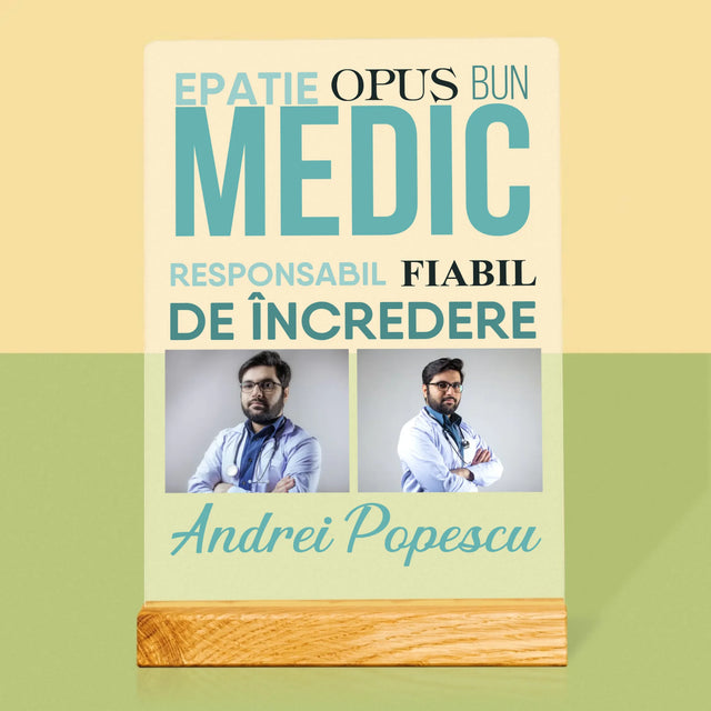 Colaj De Fotografii: Caracteristicile Medicului - Imprimare Pe Sticlă Acrilică (Verticală)