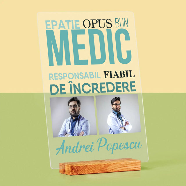 Colaj De Fotografii: Caracteristicile Medicului - Imprimare Pe Sticlă Acrilică (Verticală)