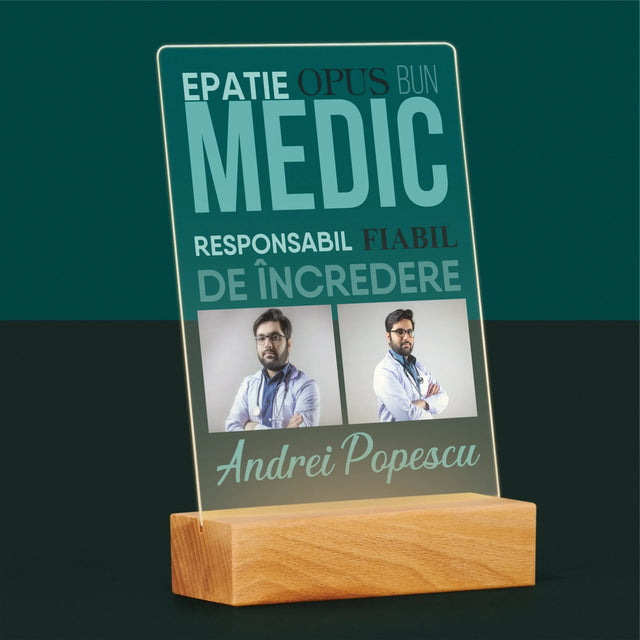 Colaj De Fotografii: Caracteristicile Medicului - Imprimare Pe Sticlă Acrilică (Verticală)