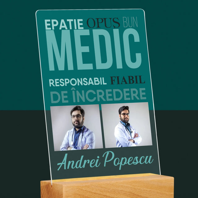 Colaj De Fotografii: Caracteristicile Medicului - Imprimare Pe Sticlă Acrilică (Verticală)