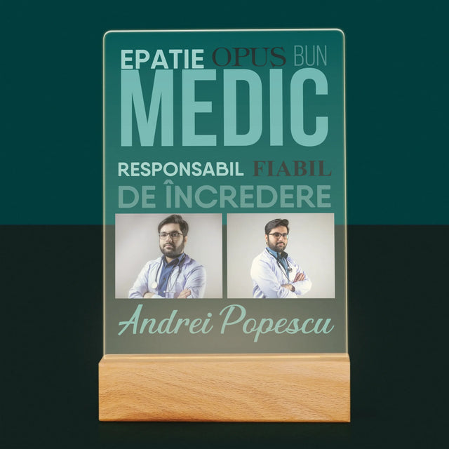 Colaj De Fotografii: Caracteristicile Medicului - Imprimare Pe Sticlă Acrilică (Verticală)