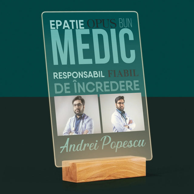 Colaj De Fotografii: Caracteristicile Medicului - Imprimare Pe Sticlă Acrilică (Verticală)