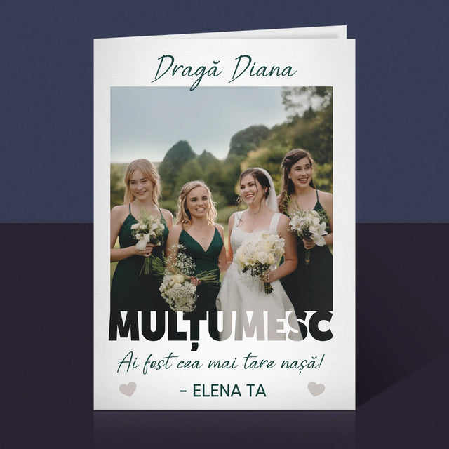 Fotografie Si Semnătură: Ai Fost Cea Mai Tare Nașă! - Card Cu Felicitări