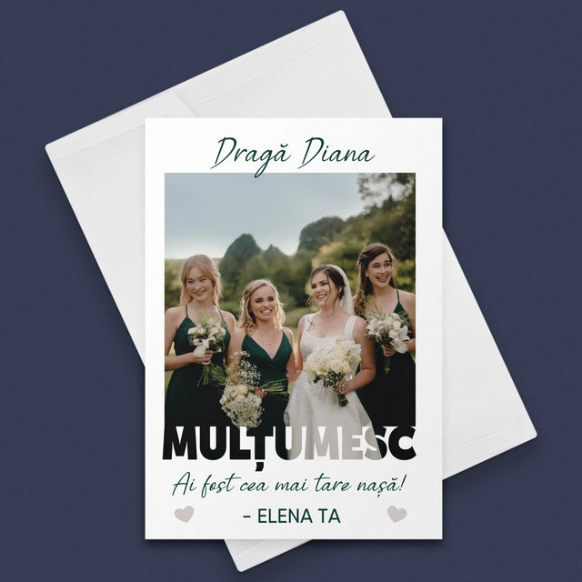 Fotografie Si Semnătură: Ai Fost Cea Mai Tare Nașă! - Card Cu Felicitări