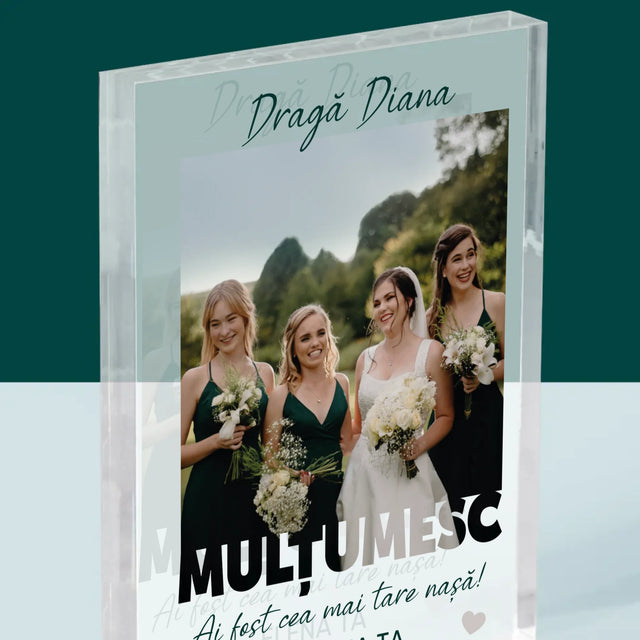 Fotografie Si Semnătură: Ai Fost Cea Mai Tare Nașă! - Bloc Acrilic