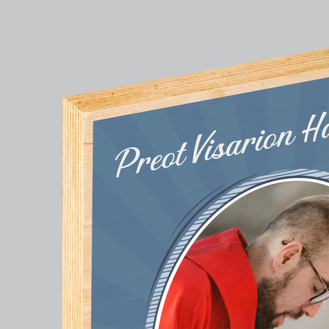 Numele Și Semnătura: Mulțumim Preotului - Imprimare Pe Lemn ( Verticală)