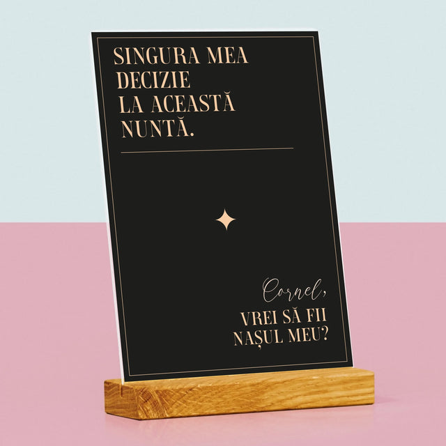 Numele Și Semnătura: Singura Mea Decizie - Imprimare Pe Sticlă Acrilică (Verticală)