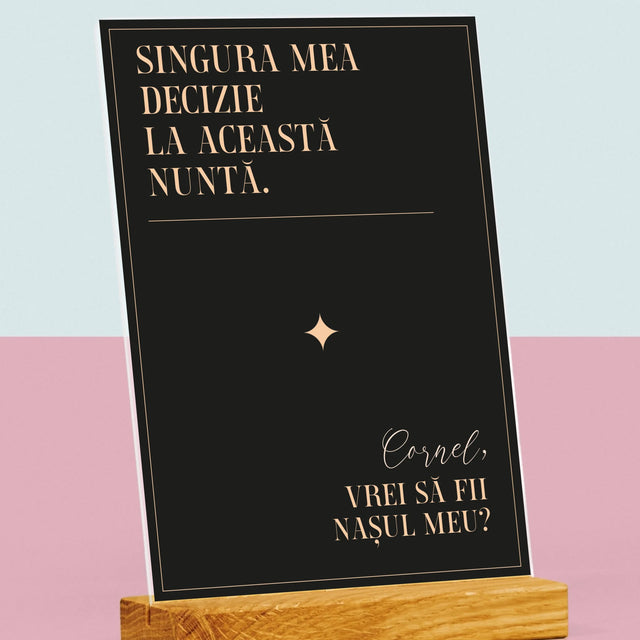 Numele Și Semnătura: Singura Mea Decizie - Imprimare Pe Sticlă Acrilică (Verticală)