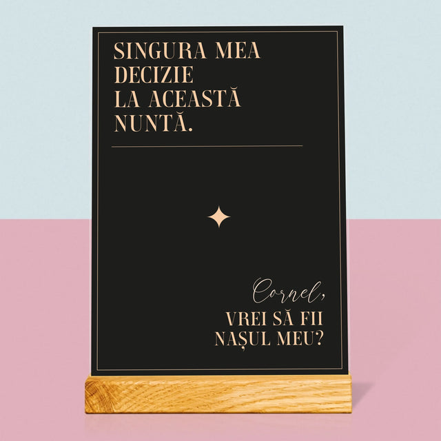 Numele Și Semnătura: Singura Mea Decizie - Imprimare Pe Sticlă Acrilică (Verticală)