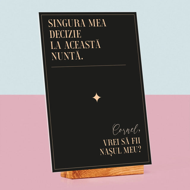 Numele Și Semnătura: Singura Mea Decizie - Imprimare Pe Sticlă Acrilică (Verticală)