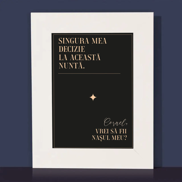 Numele Și Semnătura: Singura Mea Decizie - Ramă Pentru Fotografii (Horizontală)