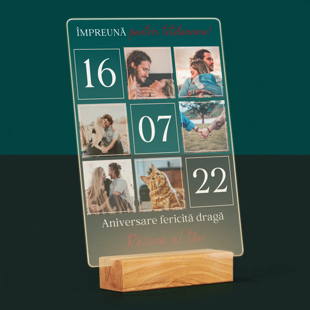 Colaj De Fotografii: Împreună Pentru Totdeauna! - Imprimare Pe Sticlă Acrilică (Verticală)