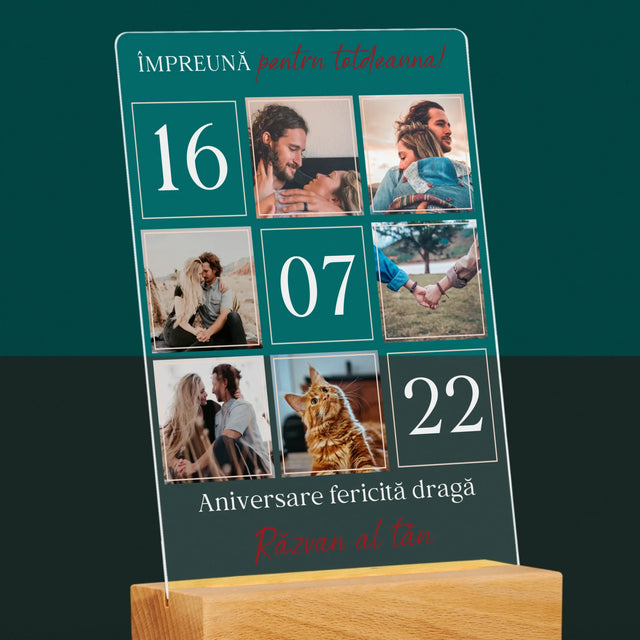 Colaj De Fotografii: Împreună Pentru Totdeauna! - Imprimare Pe Sticlă Acrilică (Verticală)